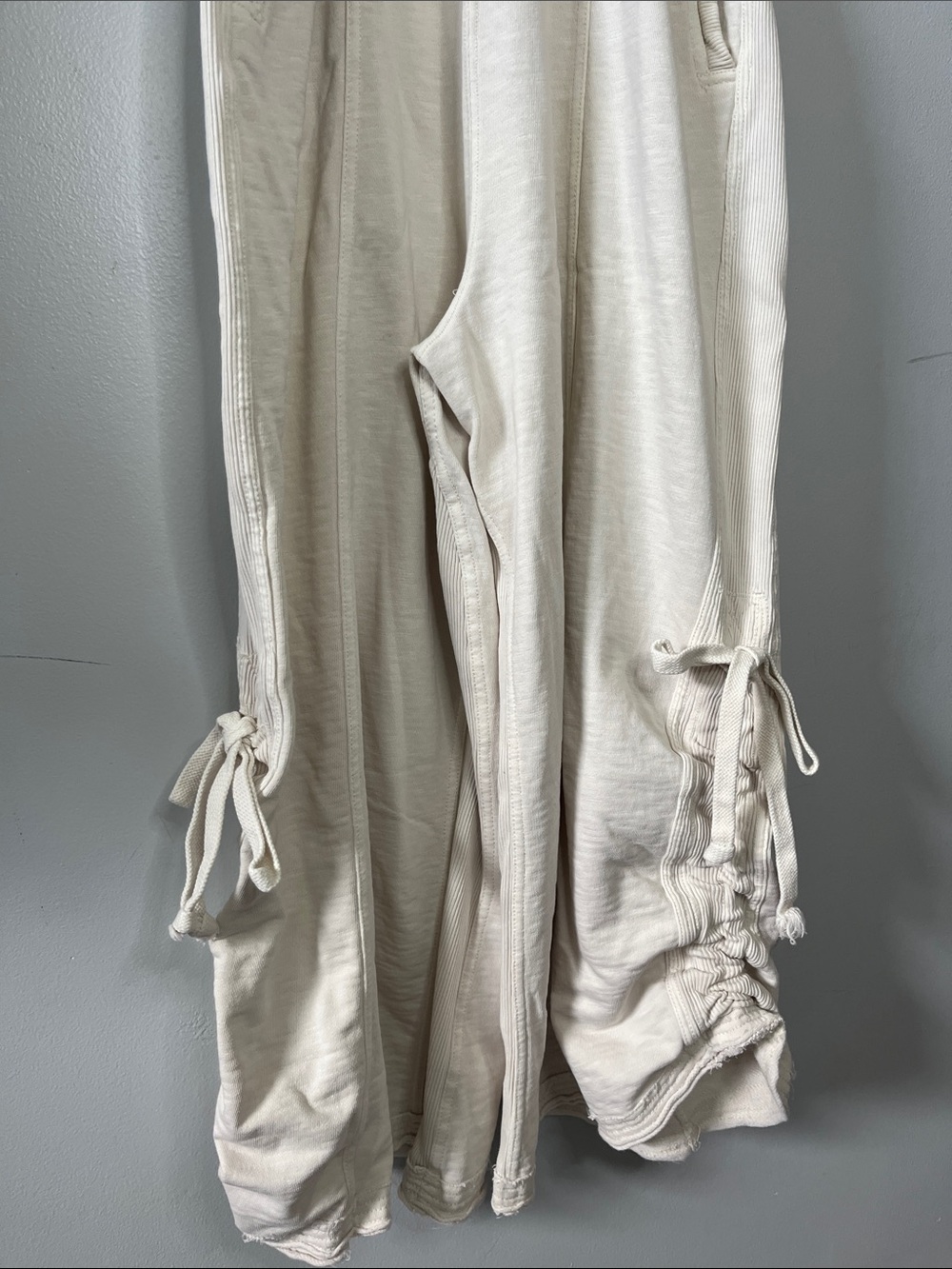 Anthropologie Daily Practice wide-leg jumpsuit white sleeveless drawstring - Picture 5 of 12